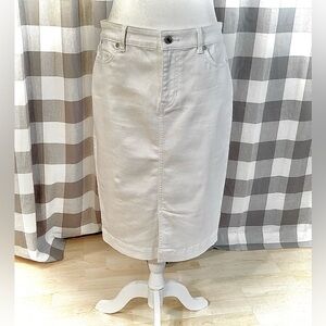 Talbots White Denim Pencil Skirt NWT